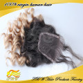 2015 nova moda alta qualidade Ombre cor 4 * 4 cabelo humano onda solta cabelo brasileiro encerramento